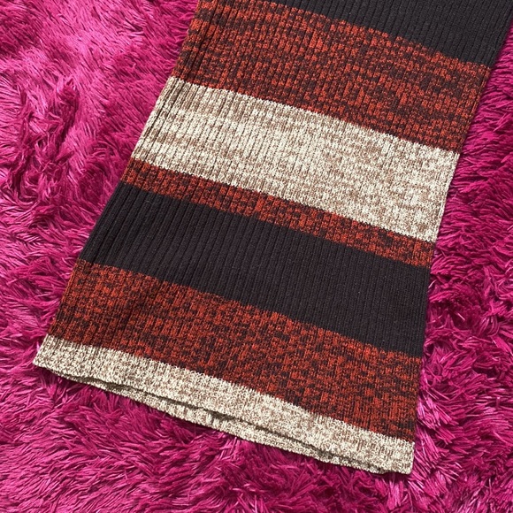 Burnt caramel and cream cowl neck sweater dress / tunic - Picture 3 of 16